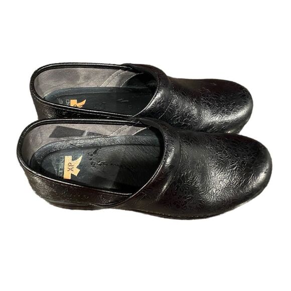 Dansko Pro XP Black Floral Tooled Nursing Clogs - Picture 5 of 17